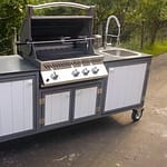 Outdoor Küche Iron White mit Gasgrill Napoleon Bipro Grill